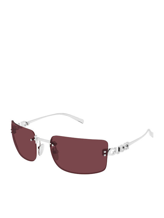 Gucci Unisex Sunglasses with Silver Metallic Frame and Silver Mirror Lens