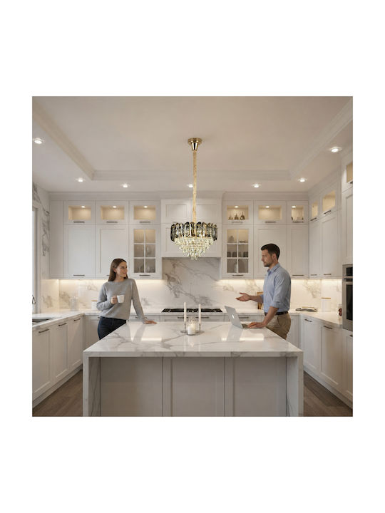 Alista Home Πολυέλαιος Ø40cm με Κρύσταλλα Χρυσός Alista Home Πολυέλαιος Ø40cm με Κρύσταλλα Χρυσός