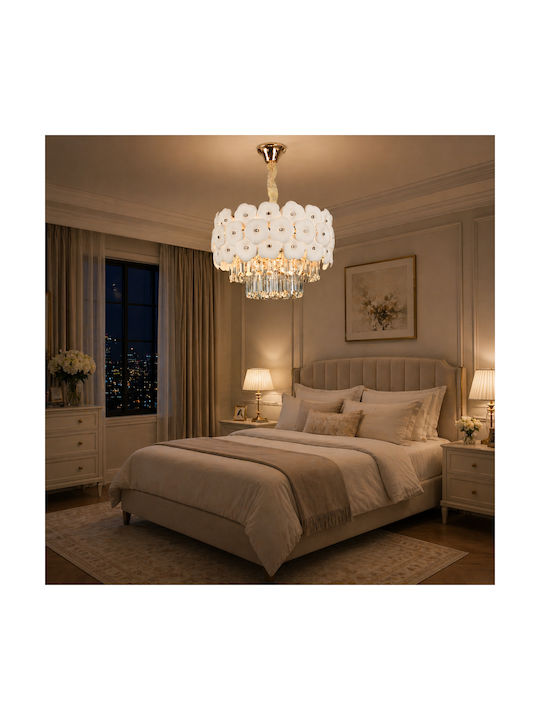 Alista Home Candelabru 6xE14 Ø40cm cu Cristale Auriu AT1CT-IM1P-HT2L-CC7005/400WH