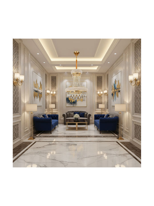 Alista Home Πολυέλαιος 12xE14 Ø40cm με Κρύσταλλα Χρυσός AT1CT-IM1P-HT2L-CC9397/500X750GD