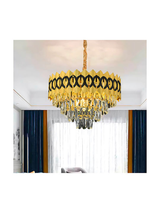 Alista Home Candelabru 5xE14 Ø38.5cm cu Cristale Auriu AT1CT-IM1P-HT2L-CC8942/400