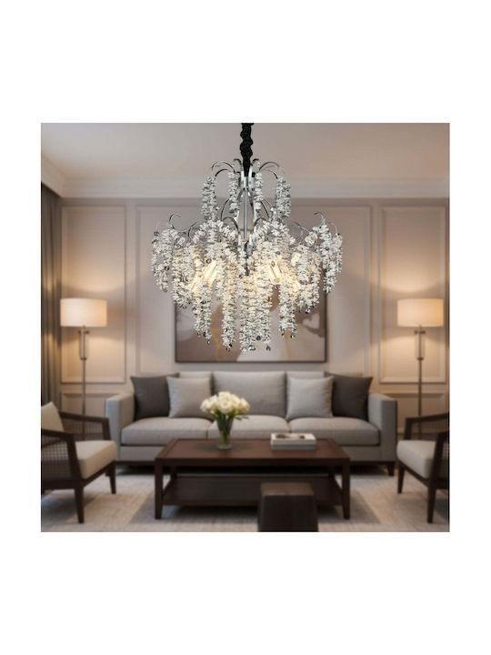 Alista Home Πολυέλαιος Ø50cm με Κρύσταλλα Διάφανος Alista Home Πολυέλαιος Ø50cm με Κρύσταλλα Διάφανος