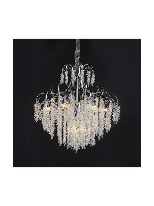 Alista Home Candelabru 5xE14 Ø50cm cu Cristale Transparent AT1CT-IM1P-HT2L-CC9311/5CR