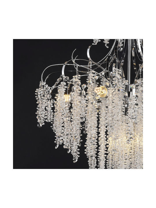 Alista Home Candelabru 5xE14 Ø50cm cu Cristale Transparent AT1CT-IM1P-HT2L-CC9311/5CR