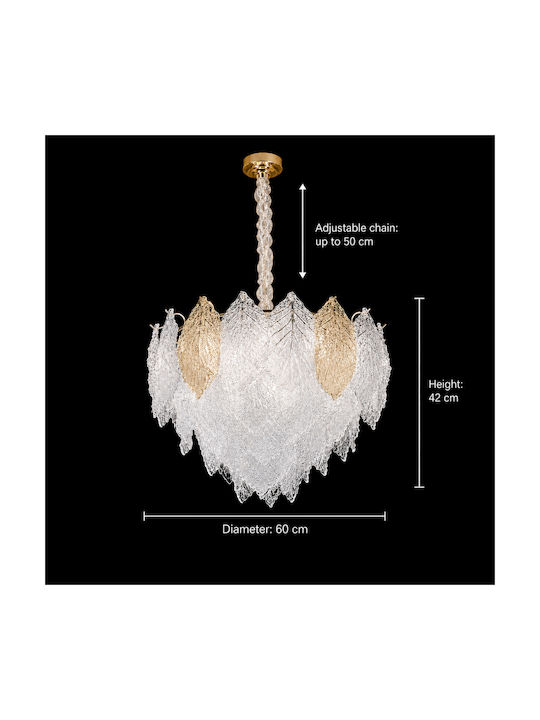 Alista Home Πολυέλαιος Ø50cm με Κρύσταλλα Χρυσός Alista Home Πολυέλαιος Ø50cm με Κρύσταλλα Χρυσός