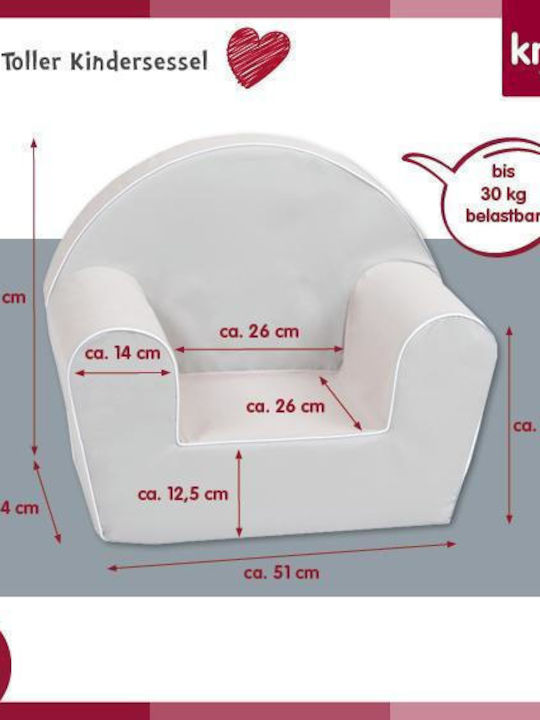 Παιδική Πολυθρόνα Λευκή 51x34x42εκ.