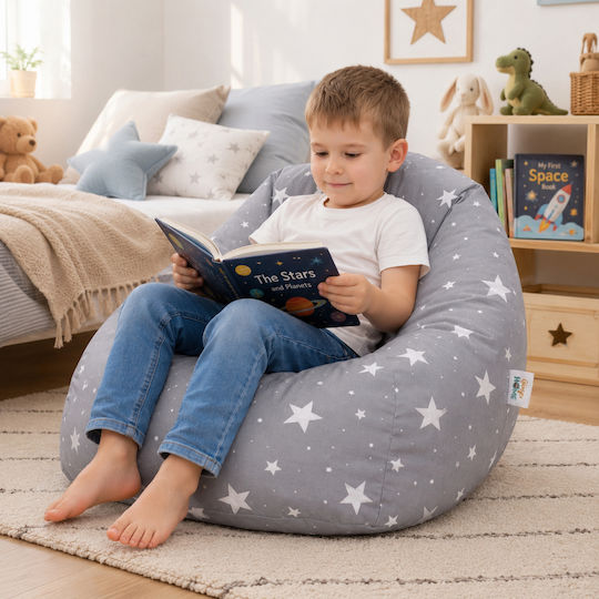 Kids Beanbag Grey 55x44x55cm