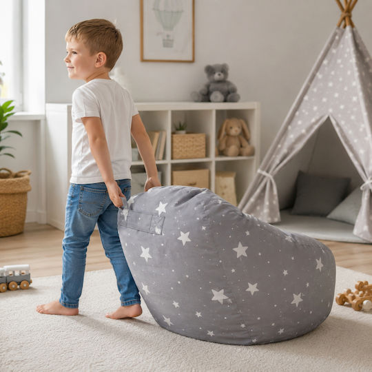 Kids Beanbag Grey 55x44x55cm