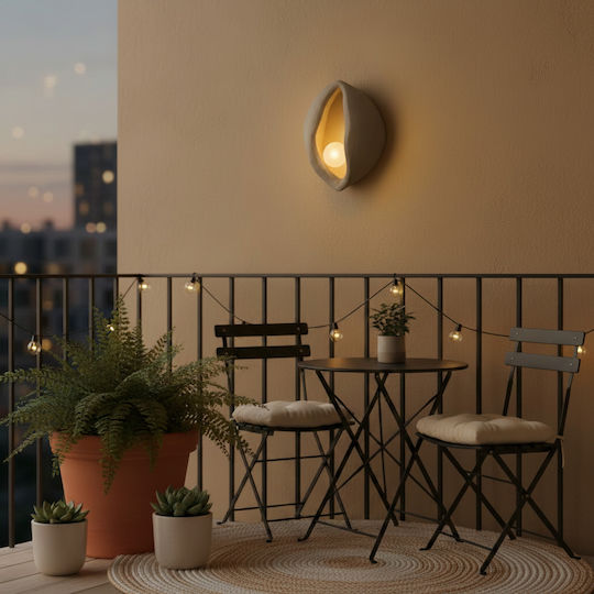 Alista Home Modern Wall Lamp with E27 Bulb Holder Grey 30x35cm