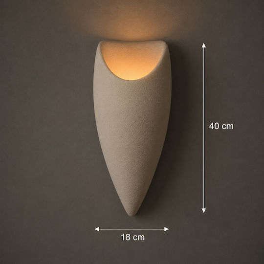Alista Home Modern Wall Lamp with E27 Bulb Base Grey 40x18x15cm