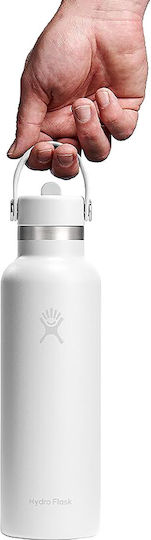 Hydro Flask Standard Flex Thermos Stainless Steel BPA Free 621ml White with Straw