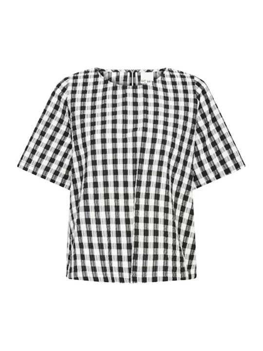 Women's Cotton Blouse Black/White Check