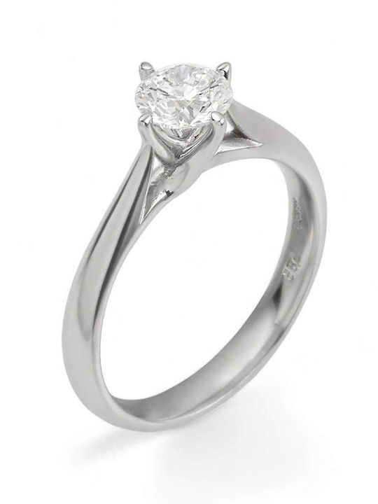 Etho Messina Single Stone Ring From 14K White Gold