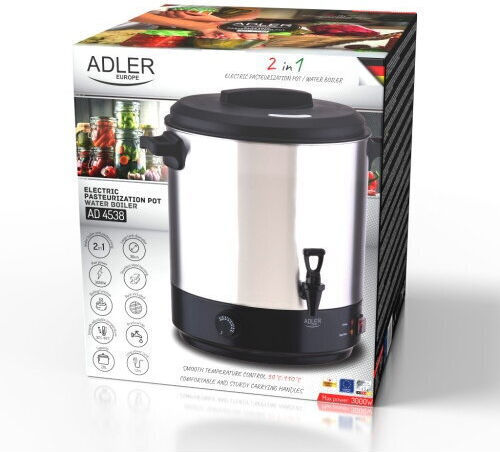 Adler Συσκευή Αποστείρωσης για Βαζάκια 2500W με Χωρητικότητα 28lt Γκρι