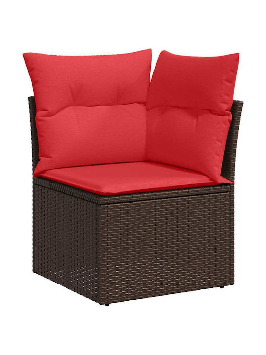 Garden & Outdoor Furniture Sets Living Room Set 8 Pieces Beige and Red with Pillows