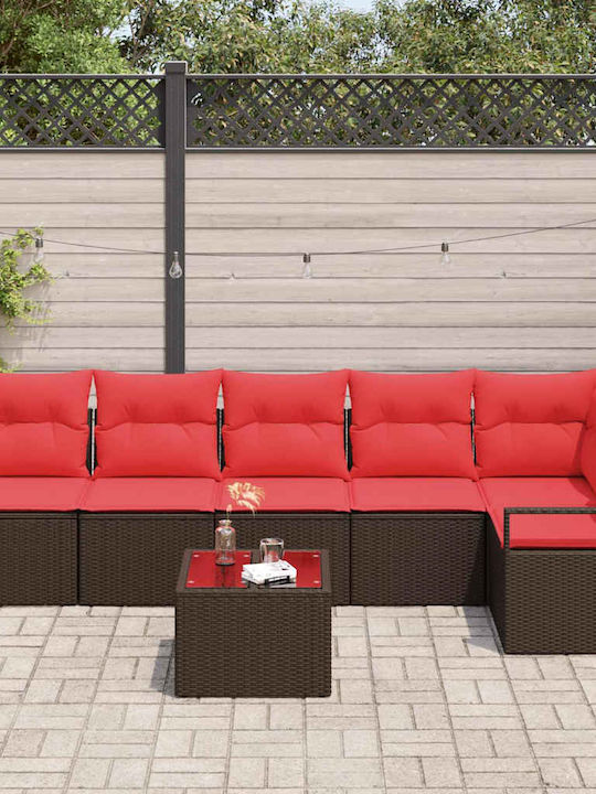 Garten- und Outdoor-Möbelsets Typsatz Wohnzimmer 7 Stücke Herstellerfarbe Braun
