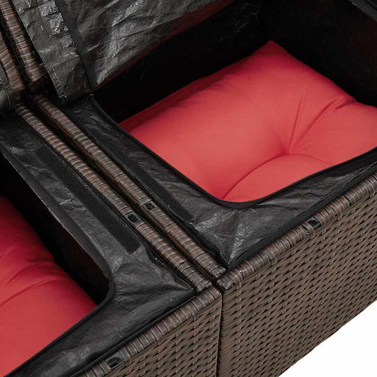 Garden & Outdoor Furniture Sets Living Room Set 7 Pieces Brown with Pillows