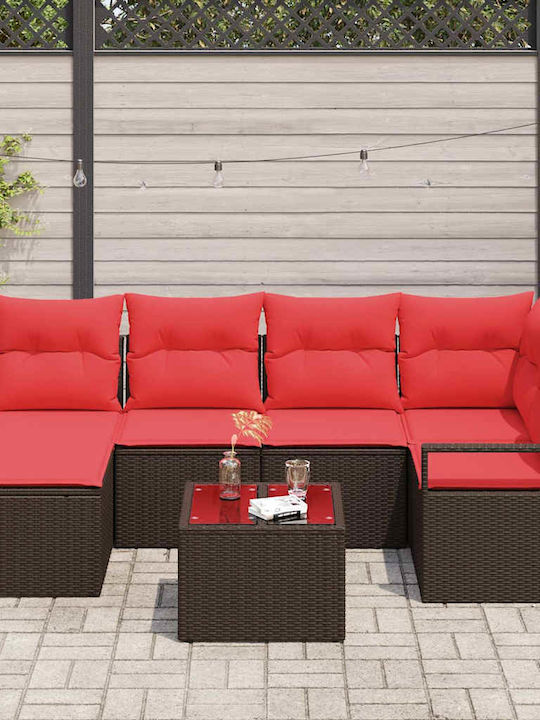 Garten- und Outdoor-Möbelsets Typsatz Wohnzimmer 7 Stück Kaffee mit Kissen