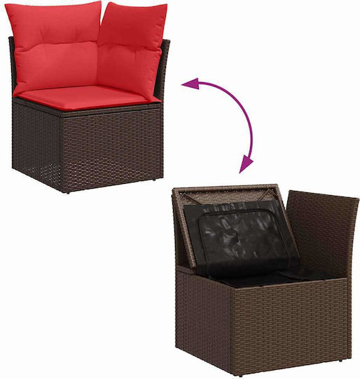 Garten- und Outdoor-Möbelsets Typsatz Wohnzimmer 7 Stück Beige mit Kissen