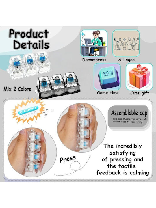 Stress Relief Keyboard Keychain Triple 11mod155