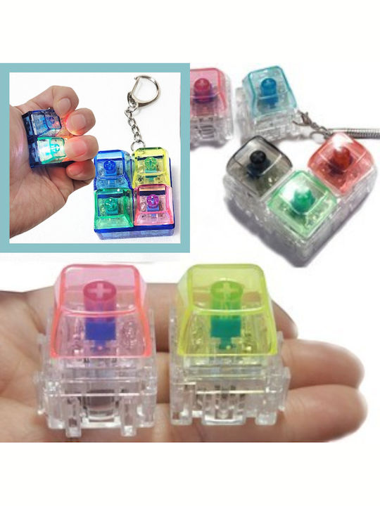 Anti-Stress Fidget Keyboard Keychain 9 1 LED Lighting 11mod154