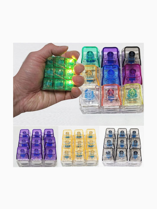 Anti-Stress Fidget Keyboard Keychain 9 1 LED Lighting 11mod154
