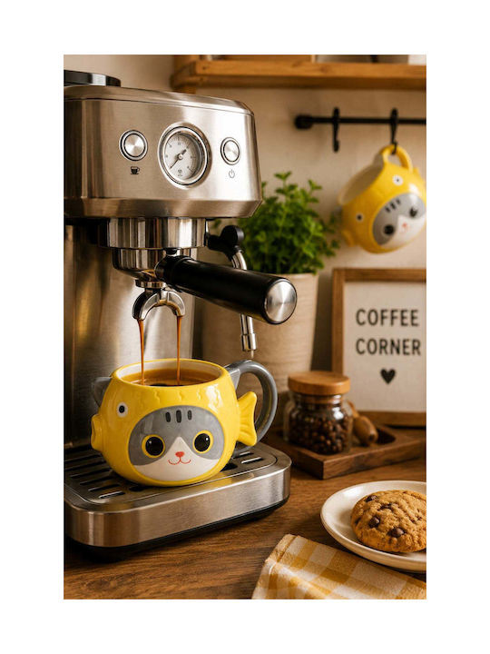 SteweHome Ceramic Mug With Lid White