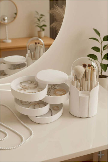 SteweHome Make-up Zubehör Schmuck Organizer Set Weiß Kunststoff Weiß