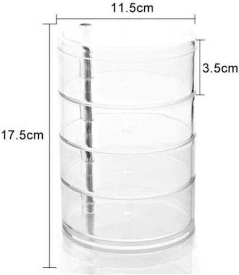 Stewehome 4-Etagen Drehbarer Zylindrischer Schmuck- und Make-up Zubehör Organizer Weiß