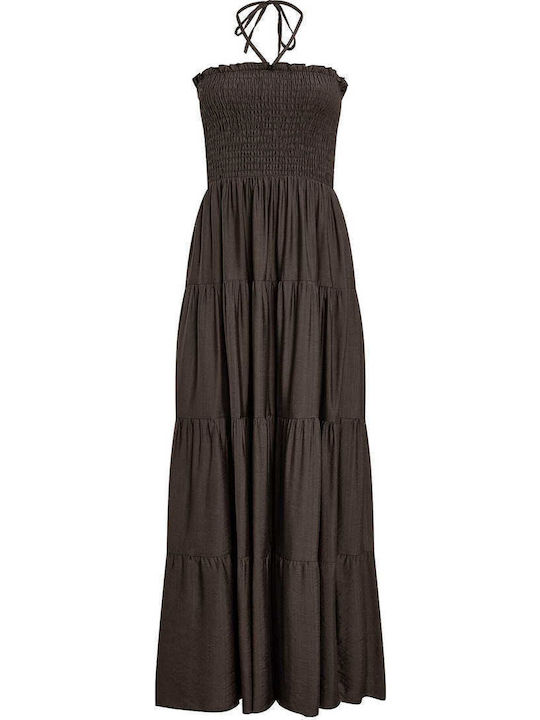 Celestino Women's Maxi Dress Smocked Dark Brown