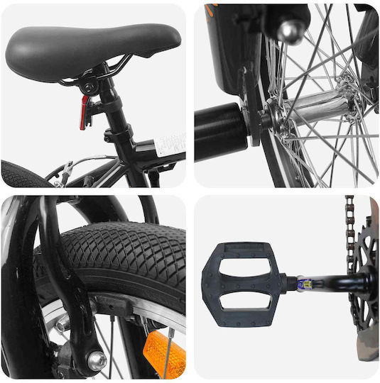 vidaXL 16" Kinderfahrrad BMX Schwarz