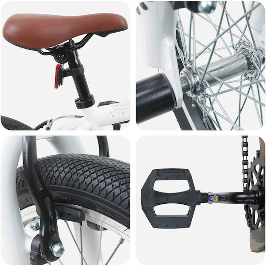 vidaXL 16" Παιδικό Ποδήλατo BMX Λευκό