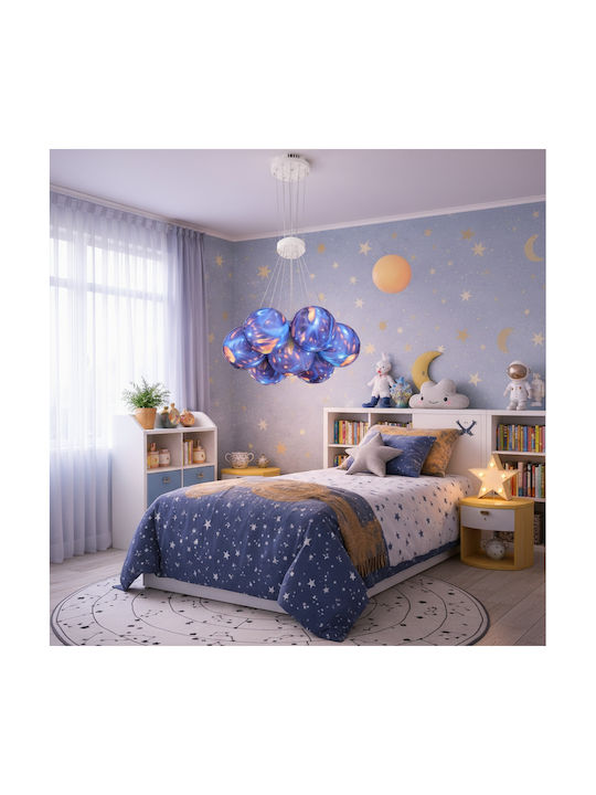 Alista Home Mehrfarbiges Kinderzimmer-Deckenleuchte Kronleuchter aus Metall mit E27-Fassung 30cm