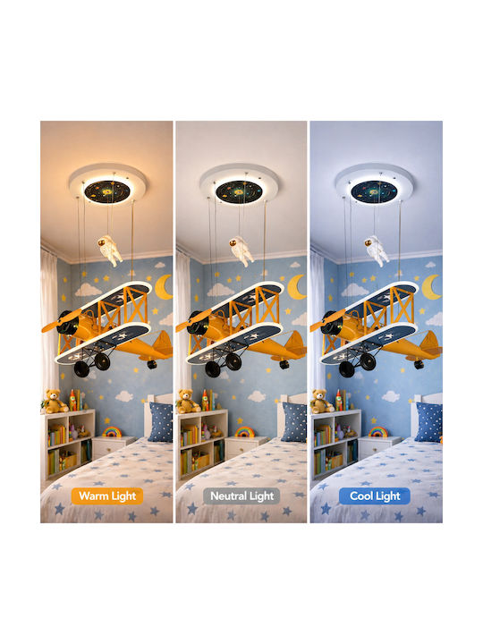 Alista Home Kronleuchter Kinderzimmer-Deckenleuchte Hängend 80W mit E27-Fassung Orange