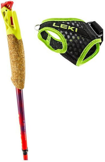 Leki Bățuri De Trekking Compacte Din Fibră De Carbon Set De 2 Roșii
