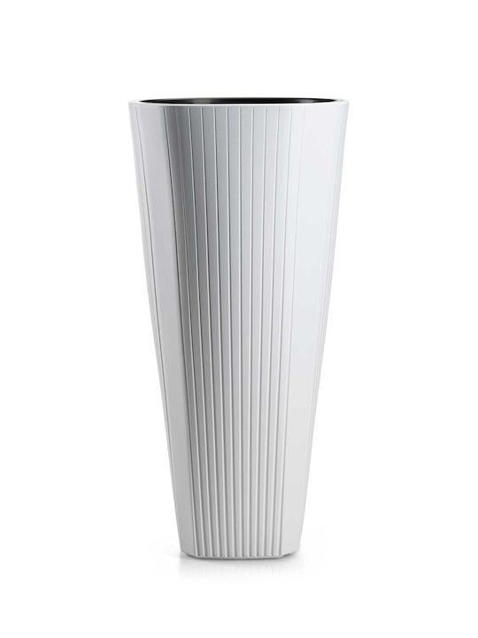HowHomely Kunststoff Blumentopf Weiß 39cm