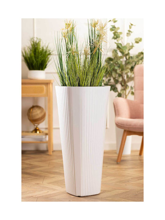 HowHomely Kunststoff Blumentopf Weiß 39cm