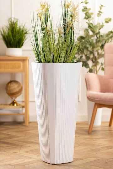 HowHomely Kunststoff Blumentopf Weiß 39cm