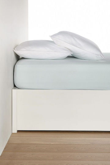 Living Home Super King Bettlaken mit Gummibettlaken 160x200+30cm Ciel 002