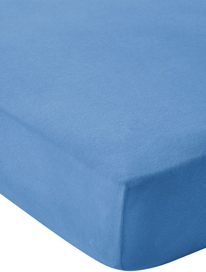 Living Home Super King Bettlaken mit Gummibettlaken 160x200+40cm Stahlblau