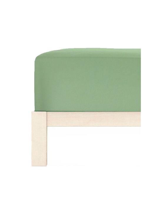 Living Home Σεντόνι Υπέρδιπλο με Λάστιχο 160x200+30εκ. Spring Green