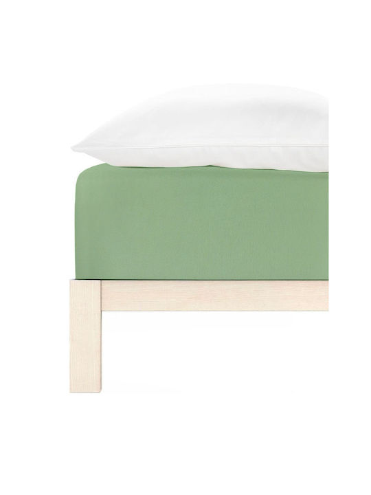 Living Home Σεντόνι Υπέρδιπλο με Λάστιχο 160x200+30εκ. Spring Green