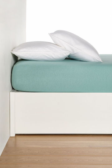 Living Home Super-Doppel Bettlaken mit Gummibettlaken 160x200+30cm Aqua