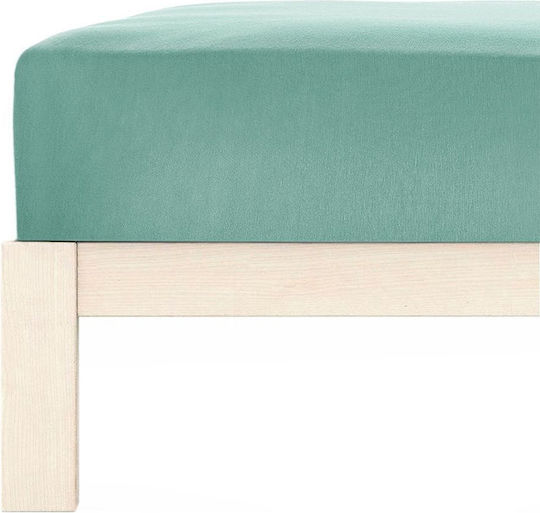 Living Home Super-Doppel Bettlaken mit Gummibettlaken 160x200+30cm Aqua