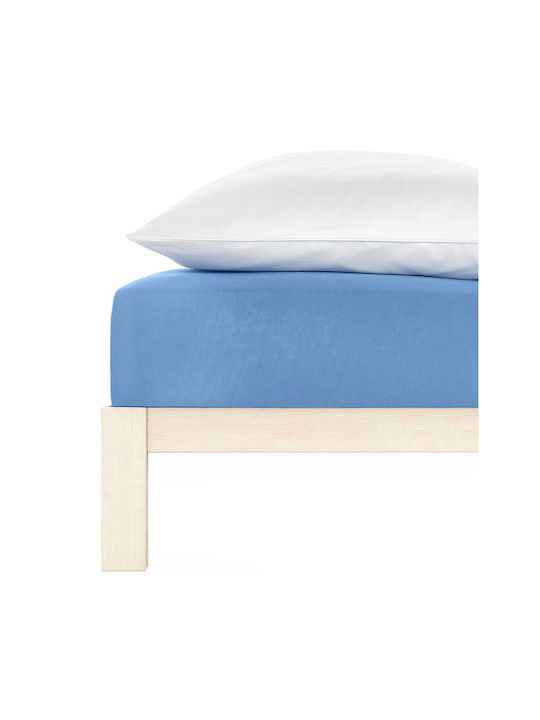 Living Home Super-Double Bed Sheet With Rubber Hugger 160x200+30cm Stahlblau 306