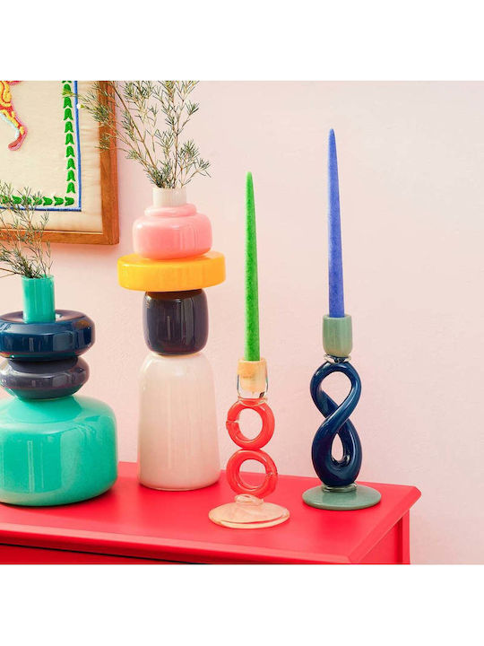 SteweHome Glass Candle Holder 12x29x12cm Various Colors