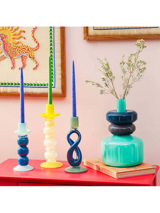 SteweHome Glass Candle Holder 12x29x12cm Various Colors