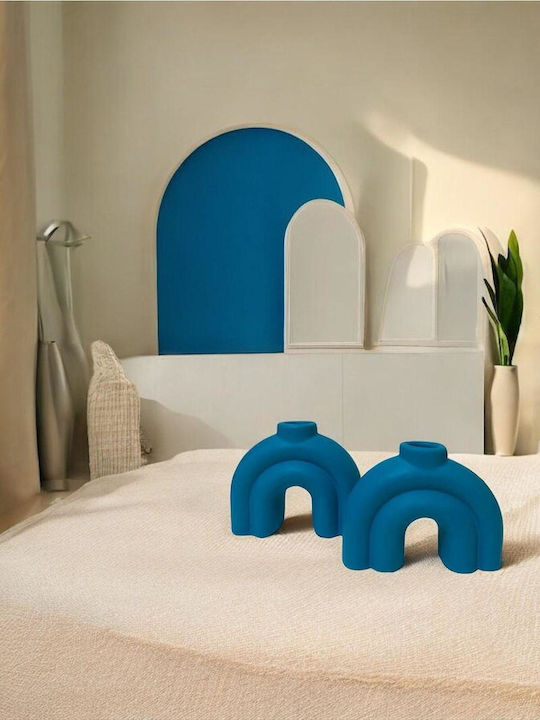 SteweHome Ceramic Candle Holder in Blue Colour 10x10cm Various Colors