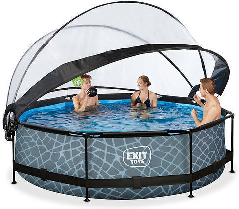 Exit Toys Στρογγυλή Πισίνα με Μεταλλικό Σκελετό 300x76εκ. Γκρι