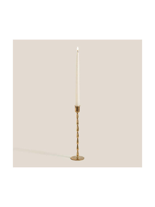 SteweHome Metal Candle Holder In Yellow Colour 7x29.5x7cm